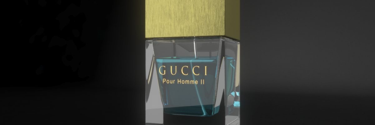 3D Visualisierung Rendering Gucci Flacon